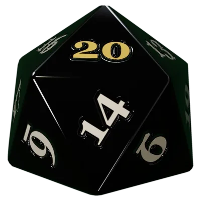 The Natural twenty dice: black, gold 20s
