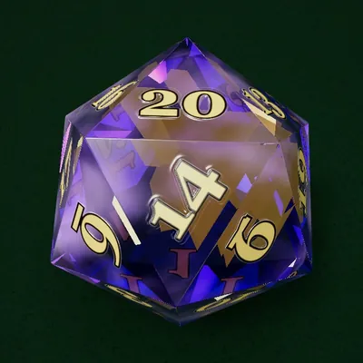 Amethyst and gold leaf dice