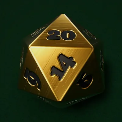 Brushed gold dice